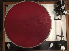img 2 attached to 🎵 Swiss Crafted Burgundy Leather Turntable Mat - Premium USA Made Platter Mat