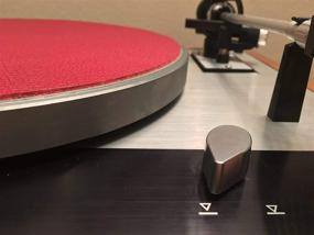 img 4 attached to 🎵 Swiss Crafted Burgundy Leather Turntable Mat - Premium USA Made Platter Mat