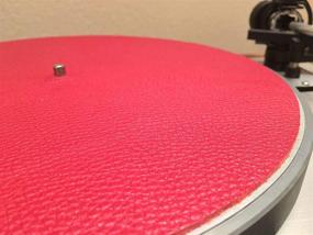 img 3 attached to 🎵 Swiss Crafted Burgundy Leather Turntable Mat - Premium USA Made Platter Mat