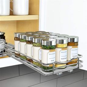 img 4 attached to 🔼 Lynk Professional Chrome Slide Out Spice Rack Upper Cabinet Organizer, Single - 6-1/4 Inches