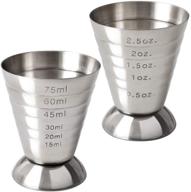 🍹 cozihom stainless steel measuring cup set - 2.5 oz, 75 ml, 5 tbsp - pack of 2, perfect for cocktails and more! logo