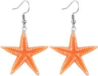 seo animal resin geometric statement earrings: unique 🐠 funny blue orange acrylic starfish earrings for women & girls logo