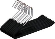 👖 10 inch black chrome plated non-slip foam coated slack pants trousers hangers - space saving, open ended, heavy duty design with spring fever логотип