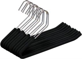 img 4 attached to 👖 10 Inch Black Chrome Plated Non-Slip Foam Coated Slack Pants Trousers Hangers - Space Saving, Open Ended, Heavy Duty Design with Spring Fever