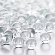 cys excel clear glass marble gemstone vase filler: aquarium glass round 🔮 beads, multiple color choices, decorative mosaic gem pebbles (1 lb, approx. 80 pcs) logo