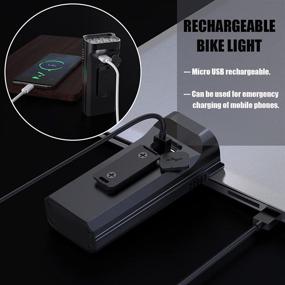 img 2 attached to 🚴 High-Performance Rechargeable Bike Lights: 2000 Lumens Front & Back, 8 LED MTB Bicycle Light for Night Riding - 5200mAh Battery, 8 Hrs Runtime, 5 Light Modes