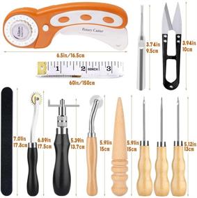 img 3 attached to 🧵 Rotary Cutter & Leather Sewing Kit Set - Includes Sewing Awl, Waxed Thread, Leather Needle, Upholstery Repair Sewing Kit with Rotary Cutter for Fabric Sewing, Repair, and Stitching - Ideal for Leather Repair