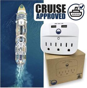 img 3 attached to Cruise Power Strip USB Outlets - Ship Approved (Non Surge Protection) | Essential Cruise Accessory