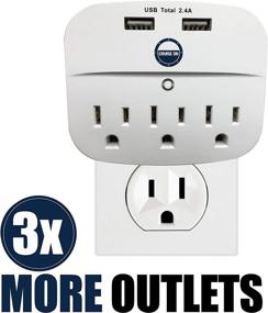 img 2 attached to Cruise Power Strip USB Outlets - Ship Approved (Non Surge Protection) | Essential Cruise Accessory