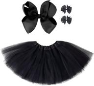 👗 girls tutu princess ballet dress: 4 layered tulle skirt with hairbow logo