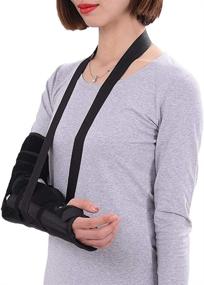 img 3 attached to 🤕 Medium Elbow Sling Immobilizer & Fracture Splint - Adult Full Arm Brace for Post-Surgery Support with 7 Straps