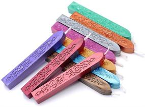 img 1 attached to 🎨 Yoption Sealing Wax Sticks with Wicks - 10 Pcs Multi-Color Seal Wax for Wax Seal Stamp (Mix Color)