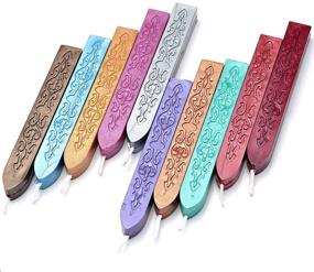 img 2 attached to 🎨 Yoption Sealing Wax Sticks with Wicks - 10 Pcs Multi-Color Seal Wax for Wax Seal Stamp (Mix Color)