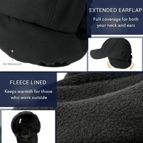 img 2 attached to 🧢 Womens Winter Baseball Cap: Waterproof, Fleece Lined with Earflaps - Men's Outdoor Adventure Adjustable Hat