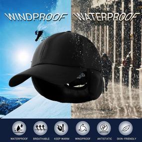 img 3 attached to 🧢 Womens Winter Baseball Cap: Waterproof, Fleece Lined with Earflaps - Men's Outdoor Adventure Adjustable Hat