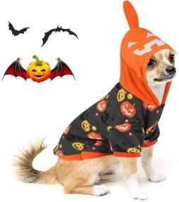 img 1 attached to 🎃 Peppot Dog Pumpkin Costume - Pet Halloween Hoodie Winter Coat Kitten Sweatshirts - Cat Clothes