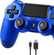 🎮 yht ps-4 controller: wireless dual vibration shock game remote with touch panel, gyro & audio speaker - compatible with ps-4 pro slim (blue) логотип