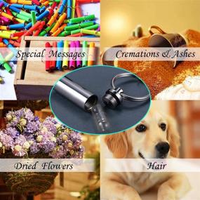 img 2 attached to 🐾 Stylish Silver Tone Pet Dog Paw Cylinder Cremation Urn Keychain: Ideal Keepsake for Memorial Ashes Jewelry