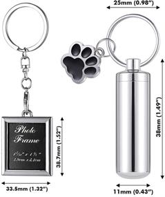 img 3 attached to 🐾 Stylish Silver Tone Pet Dog Paw Cylinder Cremation Urn Keychain: Ideal Keepsake for Memorial Ashes Jewelry