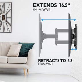 img 2 attached to 📺 Mounting Dream Full Motion Corner TV Wall Mount Bracket - Swivel Arms, VESA 400x400mm, 99 LBS Capacity - for 26-50 Inch LED, LCD, OLED Flat Panel Screen TV - Tilting MD2501