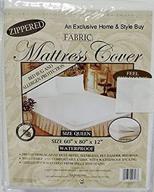 💦 water resistant queen size fabric zippered mattress cover protector - 80" x 60" x 12" deep logo