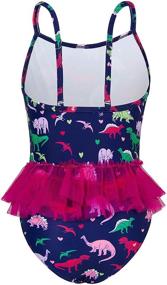 img 3 attached to 👙 swimsobo Girls Swimsuits: Stylish & Fun One Piece Bikini with 3D Print, Halter Sunsuit Design, and Ruffle Tulle Frill - Available for Girls 3-10T