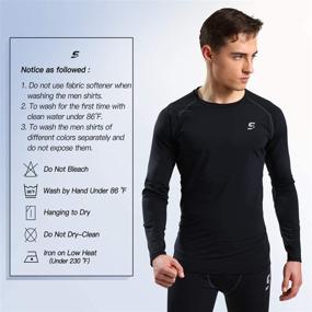 img 1 attached to 🏋️ Ultimate Performance: Men Compression Shirts - Sports Running, Workout, Gym Baselayer Tops & Athletic T-Shirts