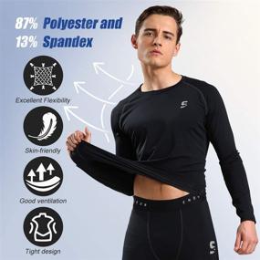 img 3 attached to 🏋️ Ultimate Performance: Men Compression Shirts - Sports Running, Workout, Gym Baselayer Tops & Athletic T-Shirts