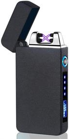 img 4 attached to 🔥 Ultimate Dual Arc Flameless USB Rechargeable Lighter - Classic Metal Case with Illuminated Switch and Battery Level Indicator (Frosted Black)