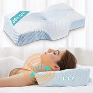 cervical pillows for neck pain relief - memory foam pillow for sleeping with orthopedic neck 🌙 support. ideal for side, back, and stomach sleepers. breathable, washable cover included - standard size [us patent design] логотип