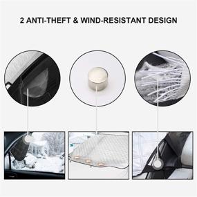 img 3 attached to ❄️ XXL Car Windshield Snow Cover - 4 Layer Protector with 3 Magnets, Security Flap, Waterproof/Windproof Outdoor Snow Cover for Cars, Trucks, and SUVs