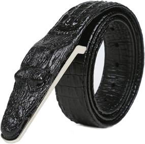 img 4 attached to 🐊 Alligator and Crocodile Cowhide Belts with Buckle