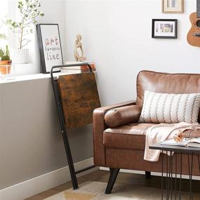 img 1 attached to 📺 VASAGLE Folding TV Tray Table: Stylish, Space-Saving Tray for Bed, Sofa & Small Spaces - Rustic Brown and Black ULET370B01