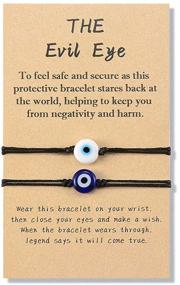 img 4 attached to 🧿 YELUWA Evil Eye Charm Bracelets - Good Luck Jewelry for Women Men Teen Girls with Lucky Strings, Evil Eye Protection. Perfect Gifts for Lover, Friends, and Family in Red/Black.