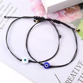 img 2 attached to 🧿 YELUWA Evil Eye Charm Bracelets - Good Luck Jewelry for Women Men Teen Girls with Lucky Strings, Evil Eye Protection. Perfect Gifts for Lover, Friends, and Family in Red/Black.