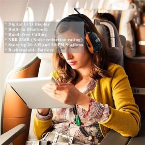 img 3 attached to 🎧 PROTEAR Bluetooth AM FM Radio Headphones, NRR 25dB Noise Reduction Safety Ear Muffs, Hearing Protection for Mowing in Vibrant Orange Color