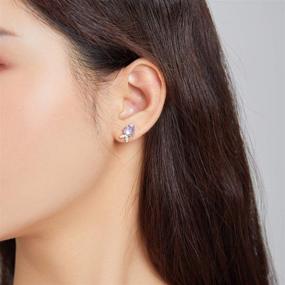 img 2 attached to 🦄 VOROCO Animals Earrings: Hypoallergenic Sterling Silver Studs with Opal, Pearl, and Cubic Zirconia – Perfect Gifts for Women and Teen Girls!