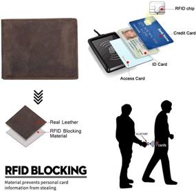 img 2 attached to 👨 Bifold Wallet for Men - Vintage Brown Design with Effective RFID Blocking