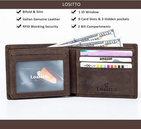 img 3 attached to 👨 Bifold Wallet for Men - Vintage Brown Design with Effective RFID Blocking