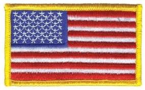 img 1 attached to Premium American Flag Patch with Gold Border - Embroidered USA Patch for Sewing - United States of America Flag Patch with White Border