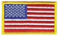 premium american flag patch with gold border - embroidered usa patch for sewing - united states of america flag patch with white border logo