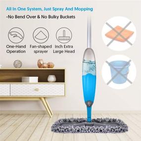 img 3 attached to 360 Degree Spin Microfiber Spray Mop for Effective Floors Cleaning - EXEGO Hardwood Floor Mop with 3 Washable Heads. Ideal for Laminate, Ceramic, and More!