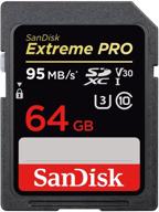 💾 enhanced storage capacity: sandisk 64gb extreme pro sdxc uhs-i memory card (sdsdxxg-064g-gn4in) logo