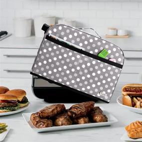 img 1 attached to 🔌 Luxja Dust Cover for Ninja Foodi Smart XL Grill (FG551) with Convenient Accessories Storage Pockets and Stylish Polka Dot Design