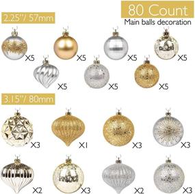 img 1 attached to 🎄 Enhance Your Holiday Décor with Every Day is Christmas Deluxe 80 Piece Set of Shatterproof Ornaments, Full Tree Ornament Set, Including Gold-Silver Christmas Balls and Decorations