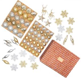 img 3 attached to 🎄 Enhance Your Holiday Décor with Every Day is Christmas Deluxe 80 Piece Set of Shatterproof Ornaments, Full Tree Ornament Set, Including Gold-Silver Christmas Balls and Decorations