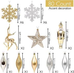 img 2 attached to 🎄 Enhance Your Holiday Décor with Every Day is Christmas Deluxe 80 Piece Set of Shatterproof Ornaments, Full Tree Ornament Set, Including Gold-Silver Christmas Balls and Decorations