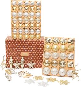 img 4 attached to 🎄 Enhance Your Holiday Décor with Every Day is Christmas Deluxe 80 Piece Set of Shatterproof Ornaments, Full Tree Ornament Set, Including Gold-Silver Christmas Balls and Decorations