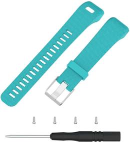img 3 attached to Vivosmart HR+ Bands - Silicone Replacement Wristbands for Men 📟 and Women, Compatible with Garmin Vivosmart HR Plus, Approach X10, X40 (Green/Black/Orange)