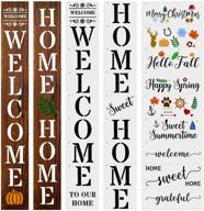 🏠 27 pieces welcome stencils for painting home, word stencils, sweet home sign stencils for diy painting on wood, crafting logo